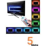 Ema Dükkan Tv Arkasi 5V Rgb Şerit LED 5 Metre | Monitör Arkasi Kumandali 5V Rgb Şerit LED | Iç Mekan Rgb LED Işildak | 5V Rgb LED Şerit Iç Mekan