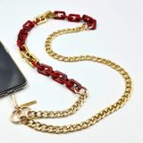 emabell collection Capri Red Cep Telefonu Zinciri Çapraz Omuz Boyun Askısı ve Charm Çok Fonksiyonlu Kullanım