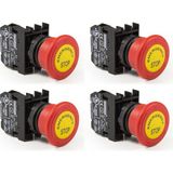 Emas Acil Stop Buton 40 mm Çevirmeli Etiketli 1nk Kırmızı (4 ADET)(B200EE)