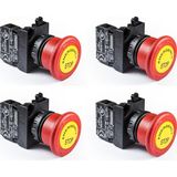 Emas Acil Stop Buton 40MM Etiketli Çevirmeli 1 Nk Kırmızı (4 ADET)(CP200EE)