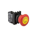 Emas B100EE B Serisi Plastik 1no Acil Stop 40 mm Çevirmeli Etiketli Kırmızı 22 mm Buton