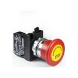Emas Cm200ee Cm Serisi Metal 1nc Acil Stop 40 Mm Çevirmeli Etiketli Kırmızı 22 Mm Buton
