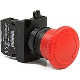 Emas Cp Serisi Plastik 1nc Acil Stop 40 mm Çevirmeli Kırmızı 22 mm Buton - yok