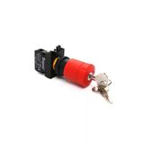 Emas CP200EA30 CP Serisi Plastik 1NC Acil Stop 30 mm Çevirmeli Anahtarlı Kırmızı 22 mm Buton