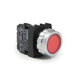 Emas H100DK Kırmızı Düz Yaylı Kumanda Butonu
