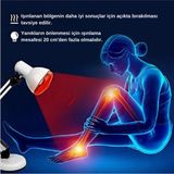 Ematcrt 250W Kızılötesi (Infrared) Isıtıcılı Fizik Tedavi Lambası (Kırmızı Işık) E27 (Kalın Duy) ( Lisinya )