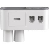 Ematcrt Çift Dispenserli Diş Macunu Sıkacağı 6 Fırçalık Bardaklı Banyo Organizer - Lisinya