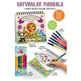 Ematcrt Hayvanlar Mandala - 6 Renk Keçeli Kalem ve 75 Adet Çıkartma Hediyeli 3+
