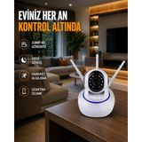 Ematcrt Mey Ithalat® Full Hd Akıllı Ip Kamera – Gece Görüşlü, Hareket Sensörlü, Çift Yönlü Ses ve Online Kayıt Özellikli Yeni Nesil