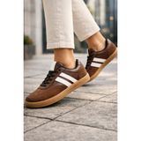 Emax Kadın Kahverengi Retro Sneaker Günlük Rahat Spor Ayakkabı Kauçuk Taban