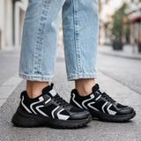 Emax Kalın Tabanlı Kadın Spor Ayakkabı – Günlük Rahat Sneaker - Siyah