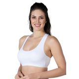 Emay 1424 Modal Cotton Sporcu Büstiyer - Beyaz - S
