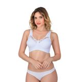 Emay 181B Dantelli Toparlayıcı Beyaz Cotton Sütyen