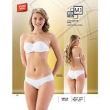Emay 2818 Lazer Kesim Beyaz Kadın Slip Korse