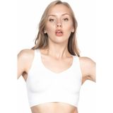 Emay 4001 Soft Sporcu Büstiyer Beyaz Kadın Dikişsiz Rahatlık ve %88 Microfiber Polyamid