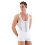Emay Beyaz Mı E1009 Fileli Erkek Korse Atlet, Beyaz, 2XL
