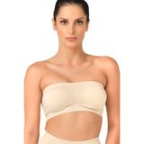 Emay Kadın Bej Seamless Straplez Pedli Sporcu Bustiyer Ten, TEN, S