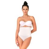 Emay Kadın Seamless Alttan Çıtçıtlı Double Slip Korse, beyaz, S