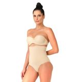 Emay Kadın Ten Seamless Alttan Çıtçıtlı Double Slip Korse, Bej, M