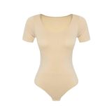 Emay Kadın Ten Seamless Yarım Kollu Çıtçıtlı Body 1926t, Ten, M