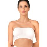 Emay Seamless Straplez Pedli Sporcu Bustiyer 4022 Beyaz