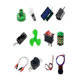 EmAyCenter Okul Deney Seti - 8 Güneş Paneli, Duy, Anahtar, Pil, Motor, Krokodil Full Set