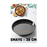 Emaye Fırın Tepsisi Siyah - Yuvarlak Emaye Fırın Tepsisi 38 Cm