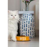 Emaye Kedi Köpek Mama Ve Su Kabı Pati Desen Mustard
