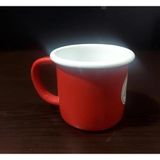 Emaye Kupa, Kırmızı, 9 cm Çap, 8 cm Yükseklik, 1 Adet