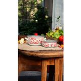 emaye market 22 cm Emaye Cips Sebze Patates Kızartma Tenceresi Fritöz ve 18 cm Emaye Saklama Kabı Takım Set
