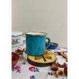 Emaye Market Emaye Bardak - Kupa - Kamp Bardağı - Kahve Fincanı 9 cm - Turkuaz