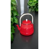 Emaye Market Kırmızı Emaye Vintage Demlik Üstten Saplı 3,5 Litre Kırmızı Çinko Çaydanlık