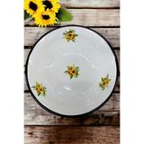 EMAYE TEZGAHI 32 CM Emaye Leğen, Büyük Kase, Karıştırma Kasesi, Hamur Yoğurma Kabı, Retro, Dekorasyon, Emaye