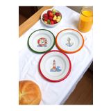 EMAYE TEZGAHI 3'lü 16CM Emaye Tabak Seti, 16 Cm Emaye Meze Tabağı, Sunum Tabağı, Emaye Tabak, Retro Lüks