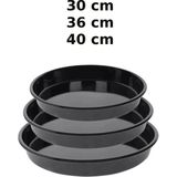 Emaye Yanmaz Yapışmaz Yuvarlak Fırın Tepsi Seti 30-36-40CM