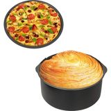 Emayeci 20.5 cm Xl Air Fryer Sulu Yemek Tenceresi ve Pizza Tepsisi 2'li Set