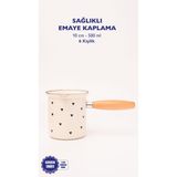 EMAYlab Black Cupid Emaye Ahşap Saplı Cezve (500ml-6 kişilik)