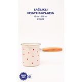 EMAYlab Cupid Emaye Ahşap Saplı Cezve (500ml-6 kişilik)