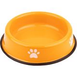 Emaylab Emaye Kedi Köpek Mama ve Su Kabı Pati Desen Sarı