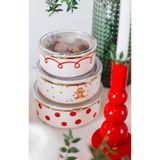 EMAYlab Merry Emaye Üçlü Saklama Kabı Seti (OCAKLARD KULLANILABİLİR)