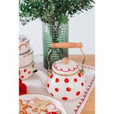 Emaylab Merry Yılbaşı Özel Emaye Kettle - Krem Rengi