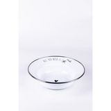 Emaylab Motto Emaye Çukur Makarna ve Salata Tabağı 24CM - Krem - Makarna Tabağı