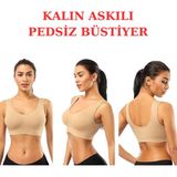 Emba Butik Göğüs Toparlayıcı Kalın Askılı Pedsiz Sütyen Korse Spor Sütyen Büstiyer Yarım Atlet