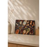 Emba Home Cam Kesme Tahtası 25X35 cm | Baklagil Desenli Dekoratif Kesme Tahtası | Mutfak Tezgah Koruyucu | Cam Sunum Tahtası - 25 x 35 cm