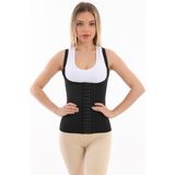 Emba Korse Bel Destekleyici Inceltici Sıkılaştırıcı Lateks Doğum Sonrası Latex Korse Bel ve Göbek Korsesi - Siyah - XS - 2XS