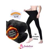 EMBA KORSE Erkek Termal Tayt, Siyah, İçi Peluş Kaplı, Yüksek Bel, Kışlık, Dar Kesim, Günlük Aktivite İçin, Polyester (4XL-5XL)