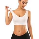 EMBA KORSE Göğüs Toparlayıcı Kalın Askılı Pedsiz Sütyen Spor Sütyen Büstiyer Yarım Atlet (BEYAZ, 2XL-3XL)