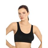 EMBA KORSE Göğüs Toparlayıcı Kalın Askılı Pedsiz Sütyen Spor Sütyen Büstiyer Yarım Atlet (SİYAH, 2XL-3XL)
