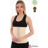 Emba Korse Kadın Askısız Lateks Çelik Balenli Ten Korse 2 Beden I?Ncelten Göbek Toparlayıcı Zayıflatan Korse