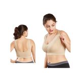 EMBA KORSE Kalın Askılı Pedli Göğüs Dikleştirici Sütyen Spor Sütyen, Toparlayıcı Büstiyer, Yarım Atlet (TEN RENGİ, 2XL-3XL)